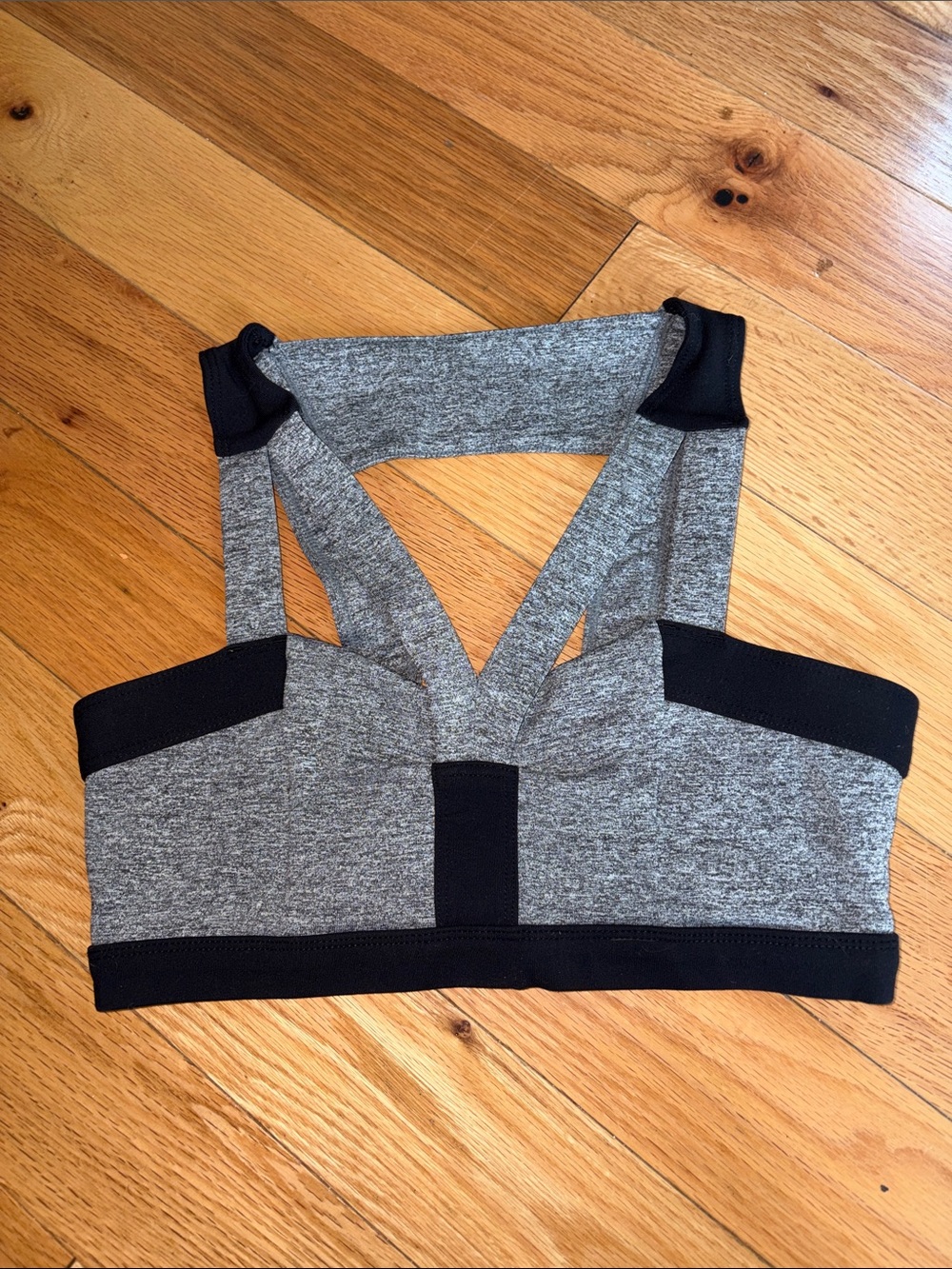 Jo + Jax Gray and Black Strappy Sports Bra
